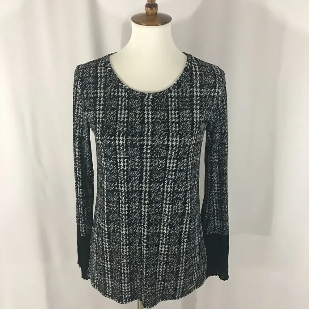 NWT Michael KORS Black Plaid Top